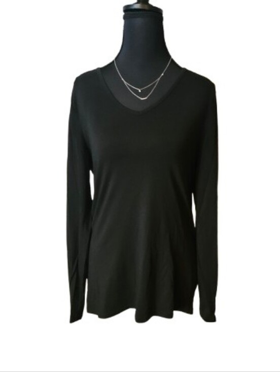 Time and Tru Tops - Time and Tru Black V-Neck Long Sleeve Top Women's Medium
